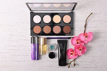 Image showing cosmetics set for make-up 