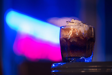 Image showing Latte coffee with bokeh background