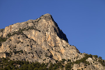 Image showing Sunlight rock and blue clear sky