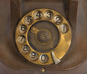 Image showing Closeup of vintage telephone dial