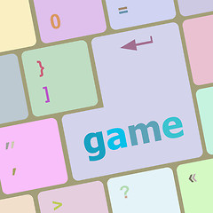 Image showing Computer keyboard with game key - technology background vector illustration