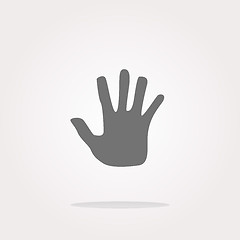Image showing vector hand icon on web button. Web Icon Art. Graphic Icon Drawing