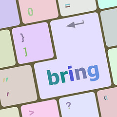 Image showing bring word on keyboard key vector illustration