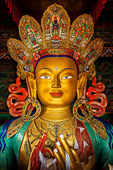 Image showing Maitreya Buddha in Thiksey Gompa