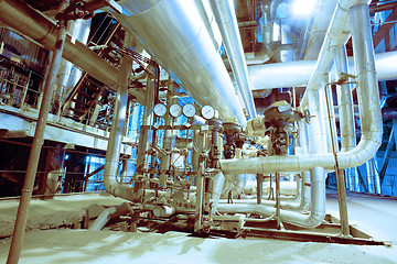 Image showing Blue toned interior industrial background.