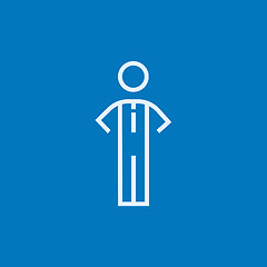 Image showing Businessman standing line icon.