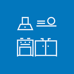 Image showing Kitchen interior line icon.