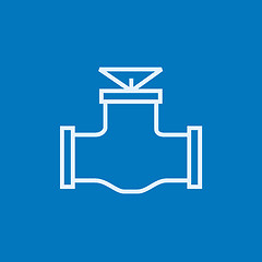 Image showing Gas pipe valve line icon.