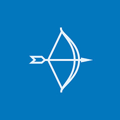 Image showing Bow and arrow line icon.