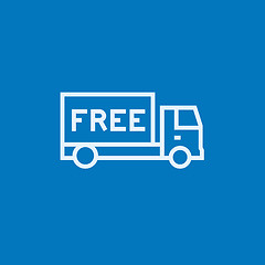 Image showing Free delivery truck line icon.