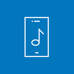 Image showing Phone with musical note line icon.