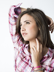 Image showing portrait of a beautiful young short haired woman