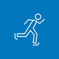 Image showing Speed skating line icon.