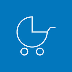 Image showing Baby stroller line icon.