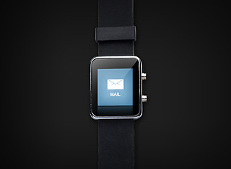 Image showing close up of smart watch with e-mail message icon