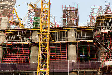 Image showing building of skyscraper in Dubai city