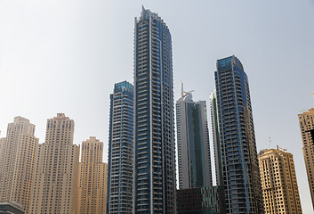 Image showing Dubai city business district with skyscrapers