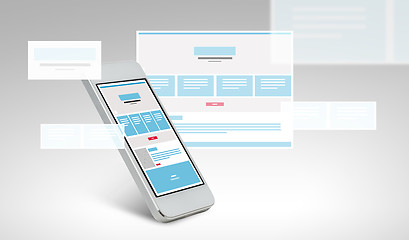 Image showing smarthphone with web page design on screen