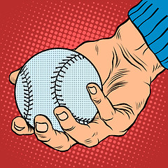 Image showing The hand with a baseball