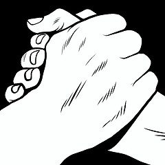 Image showing The handshake of solidarity hands