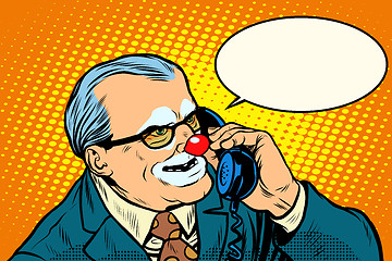 Image showing boss clown on the phone