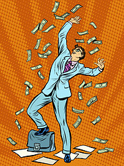 Image showing Businessman Finance money fall