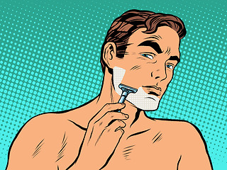 Image showing Man shaving foam