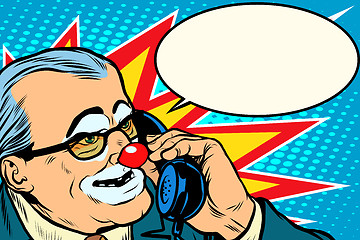 Image showing boss clown on the phone