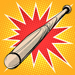 Image showing Wood baseball bat retro sports