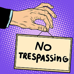 Image showing Hand sign no trespassing