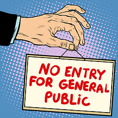 Image showing Hand sign no entry for general public