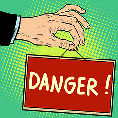 Image showing Hand sign danger