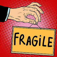 Image showing Hand sign fragile