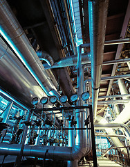 Image showing Blue toned interior industrial background.