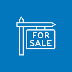 Image showing For sale signboard line icon.