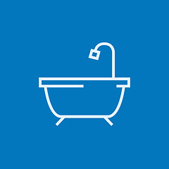 Image showing Bathtub with shower line icon.