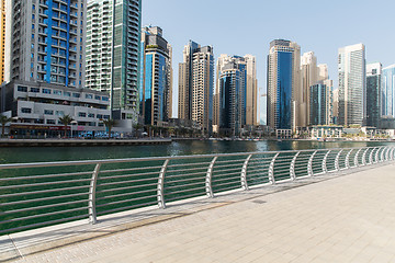 Image showing Dubai city business district and seafront