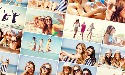 Image showing girls having fun on the beach