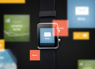 Image showing close up of smart watch with e-mail message icon