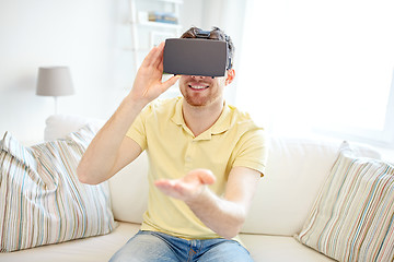 Image showing young man in virtual reality headset or 3d glasses