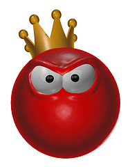 Image showing evil red king smiley - 3d illustration