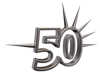 Image showing number fifty with prickles - 3d illustration