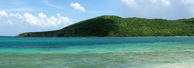 Image showing Flamenco Beach Culebra Panorama