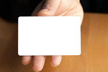 Image showing Hand Holding Blank Credit Card