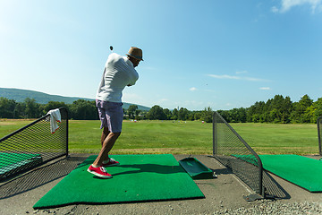 Image showing Golf Practice at the Driving Range