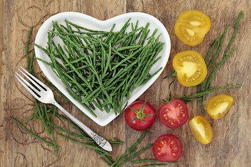Image showing Samphire and Tomato Healthy Diet Food 