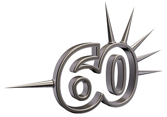 Image showing number sixty with prickles - 3d rendering