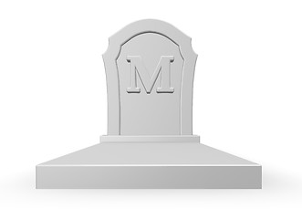 Image showing gravestone with letter m - 3d rendering