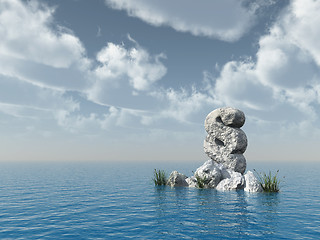 Image showing paragraph symbol rock - 3d rendering