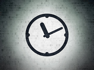 Image showing Timeline concept: Clock on Digital Paper background